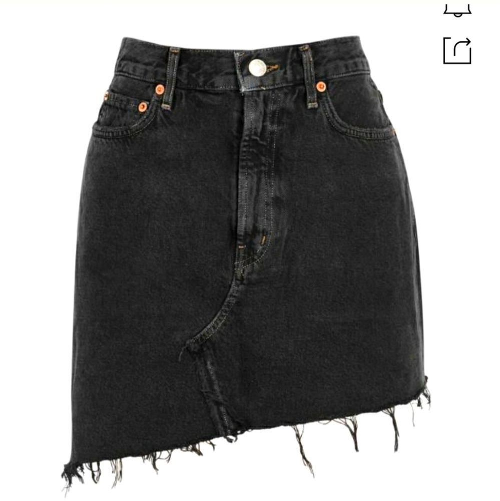 Black denim skirt